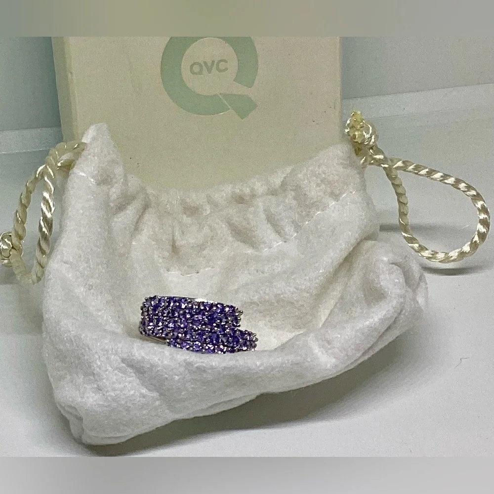 NWT! NIB! 2 ct Real Tanzanite 925 ByPass Ring Sterling Silver Sparkly